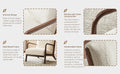Living Room Accent Arms Bedroom,Office,Apartment, Reading Chair, Single, Faux Leather Brown Brown Wood