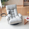 Adjustable Head And Waist, Game Chair, Lounge Chair In The Living Room, 360 Degree Rotatable Sofa Chair,Rotatable Seat Leisure Chair Deck Chair Gray Metal Soft Cotton Metal