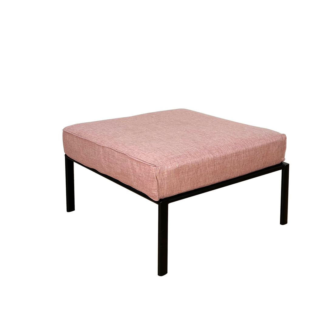 Pink And Black Patio Ottoman With Metal Tube Legs Yes Pink Black Garden & Outdoor Wood Fabric