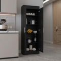 Black 5 Shelf Storage Pantry Cabinet Black Kitchen Shelves Included Wood