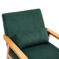 Leisure Chair With Solid Wood Armrest And Feet, Leisure Chair, Wood Frame, Velvet, Solid Rubber Wood Legs, Mid Century Modern Accent Chair, For Living Room Bedroom Studio Chair,Two Packs Emerald Corduroy