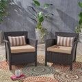 St Lucia Chair Brown Tan Pe Rattan Iron Waterproof Fabric