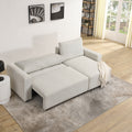 Modular Corduroy Upholstered 3 Seater Sofa Bed With Storage For Home Apartment Office Living Room, Free Combination, L Shapedbeige Beige Wood Primary Living Space Medium Soft Pillow Back Eucalyptus Square Arms Foam Corduroy 3 Seat