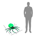 Homcom 6' Halloween Inflatable Outdoor Decoration Spider, Blow Up Led Yard Decor For Garden, Lawn, Party, Holiday, Waterproof Green Polyester