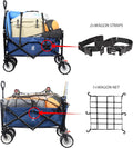Collapsible Heavy Duty Beach Wagon Cart Outdoor Folding Utility Camping Garden Beach Cart With Universal Wheels Adjustable Handle Shopping Blue Garden & Outdoor Abs Rubber Steel Q235