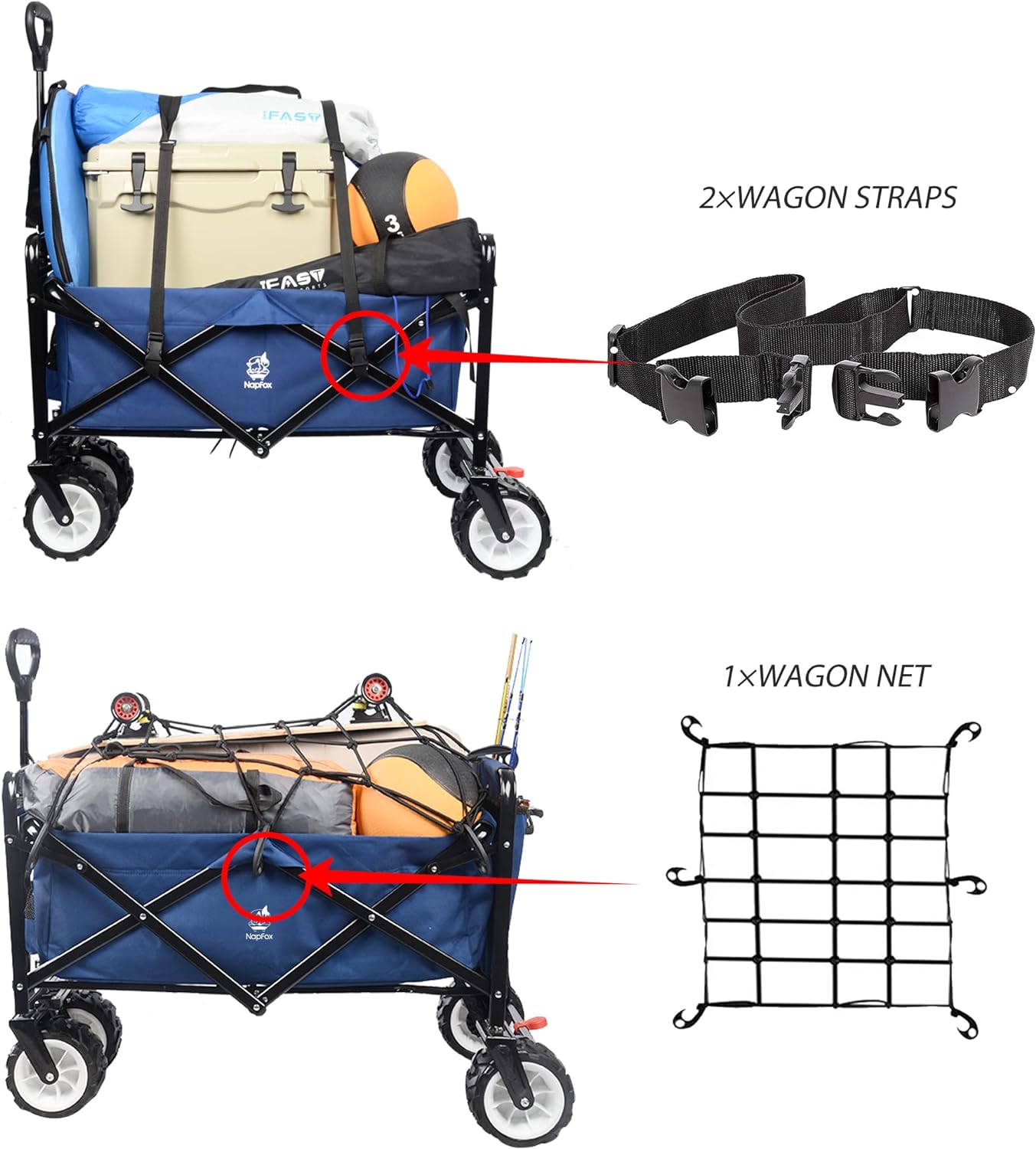 Collapsible Heavy Duty Beach Wagon Cart Outdoor Folding Utility Camping Garden Beach Cart With Universal Wheels Adjustable Handle Shopping Blue Garden & Outdoor Abs Rubber Steel Q235