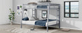Full Xl Over Queen Metal Bunk Bed With Ladder And Guardrails, Silver Expected Arrival Time: 9.7 Box Spring Not Required Full Xl Silver Metal Metal