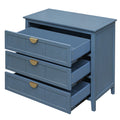 3 Drawer Cabinet, American Furniture,Suitable For Bedroom, Living Room, Study Blue Mdf