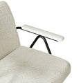 Fx P91 Wt Sofa Chair Modern White Accent Chair With Metal Frame Stylish Upholstered Single Sofa, Perfect For Living Room, Bedroom, And Office Decor Temu Suitable White Linen