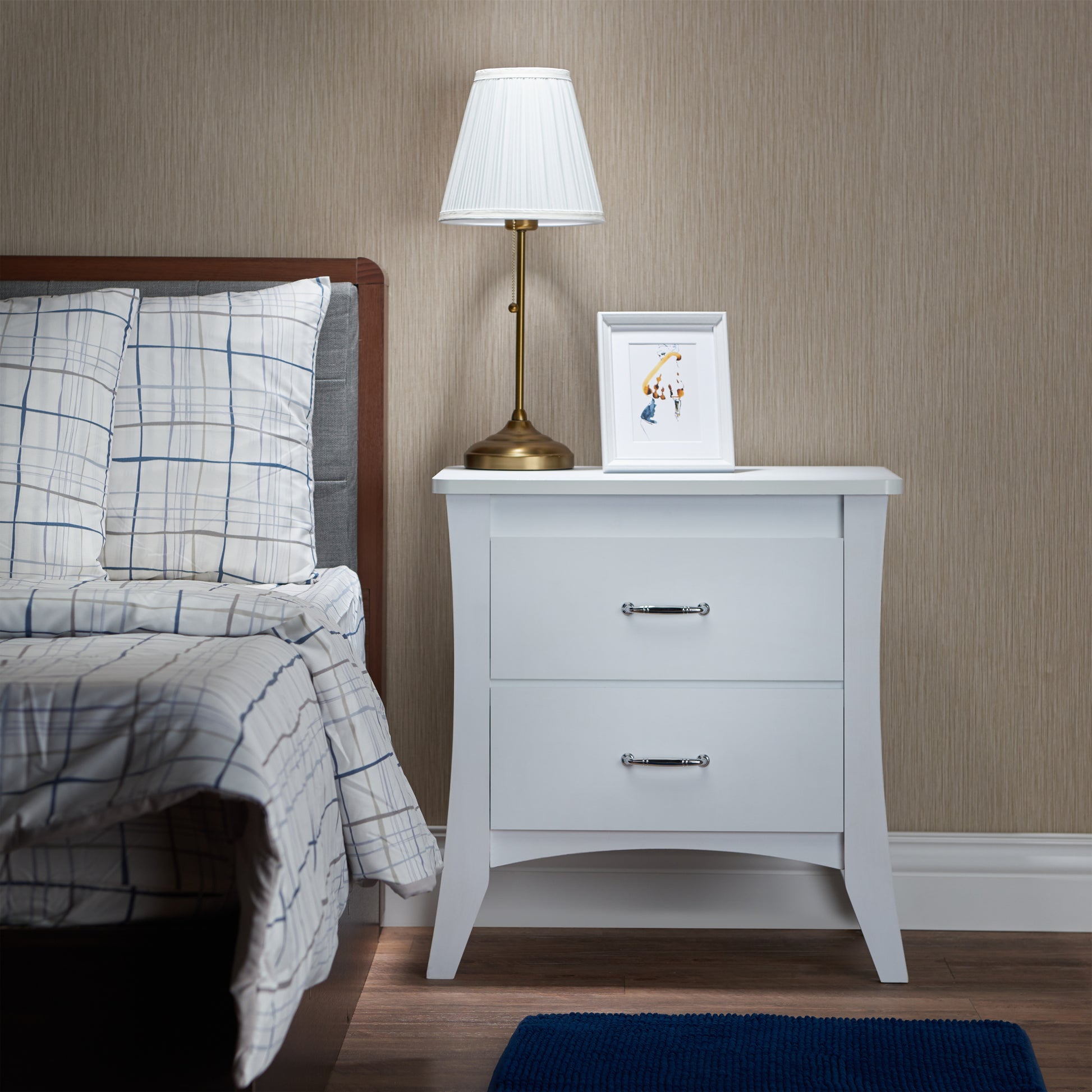 White 2 Drawer Nightstand White 2 Drawers Rectangle Bedroom Drawers White Wood