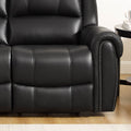 Marco Power Zero Gravity Reclining Sofa Black Memory Foam Genuine Leather 3 Seat