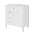 30'' Bathroom Vanity With Top Sink, Modern Bathroom Storage Cabinet With 2 Drawers And A Tip Out Drawer, Freestanding Vanity Set With Mirror Cabinet, Single Sink Bathroom Vanity White Bathroom Solid