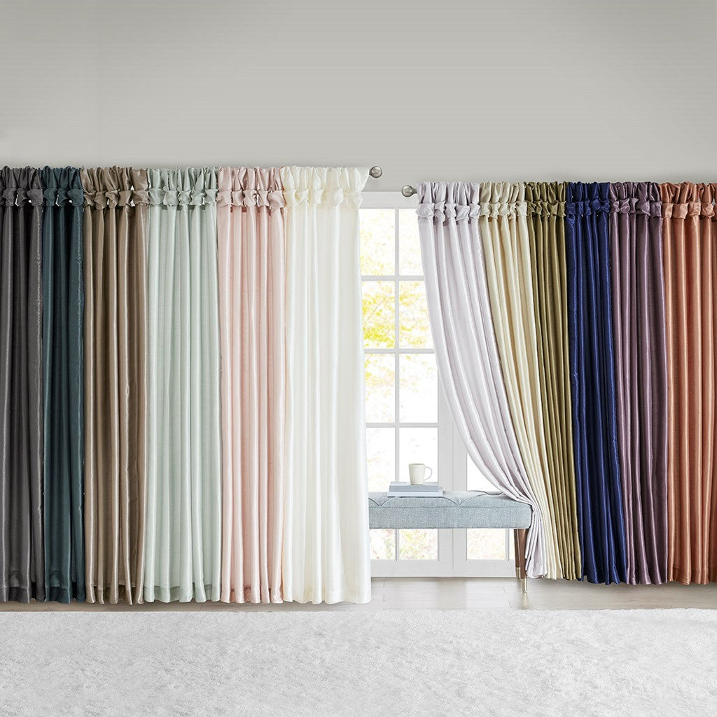 Twist Tab Lined Window Curtain Panel Spice Polyester