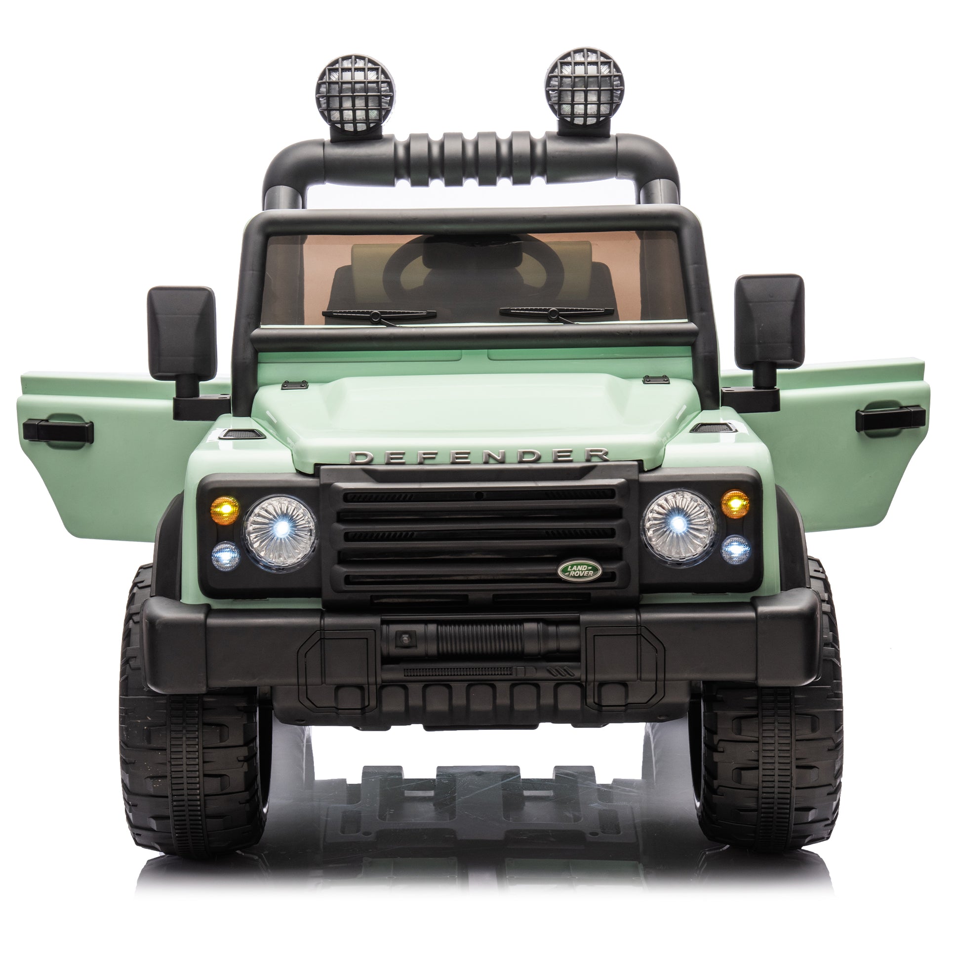 Licensed 2015 Land Rover Defender 90,24V Kids Ride On Xxl Car W Parents Control,2Wd,Four Wheel Suspension,Bluetooth,Mp3,Music,Power Display,Led Lights,Speeds 1.86 3.11Mph For Kids 3 7. Green Polypropylene