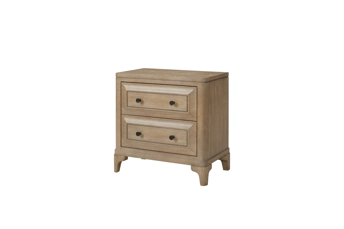 2 Drawer Nightstand With Sand Finish Sand Solid Wood Mdf