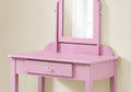 Vanity, Desk, Makeup Table, Organizer, Dressing Table, Bedroom, Pink Wood, Pink Laminate, Contemporary, Modern Pink Mdf