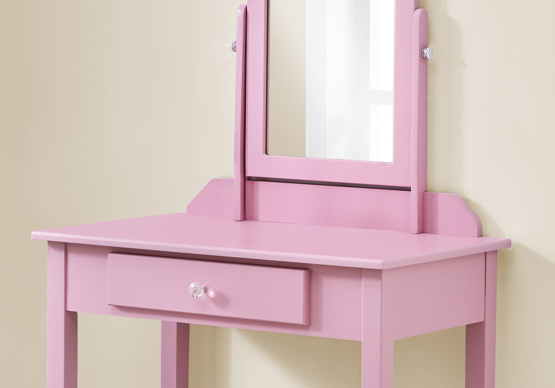 Vanity, Desk, Makeup Table, Organizer, Dressing Table, Bedroom, Pink Wood, Pink Laminate, Contemporary, Modern Pink Mdf