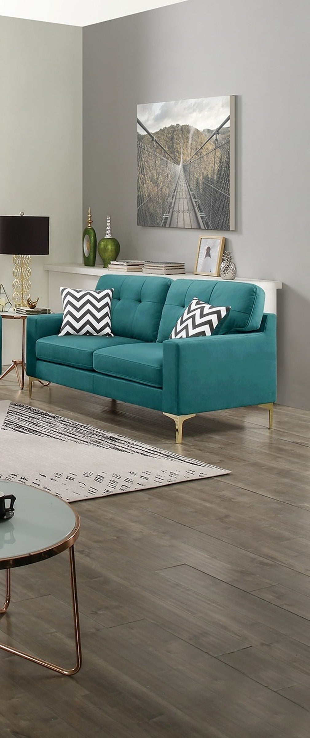 Eye Catching Attractive 2Pc Sofa Set Teal Blue Velvet Fabric Sofa Loveseat W Pillows Couch Firm Tufted Cushions Living Room Teal Blue Primary Living Space Firm Tufted Back Contemporary,Modern Pine Square Arms Pine,Plywood,Velvet 5 Seat