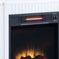 White Fireplace With 1 Drawer Electric White Primary Living Space Poplar Wood