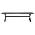 Outdoor Aluminum Dining Bench With Steel Frame, Grey Black Grey Black Aluminium