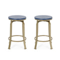 Counter Stool2Pcs Set Blue Metal