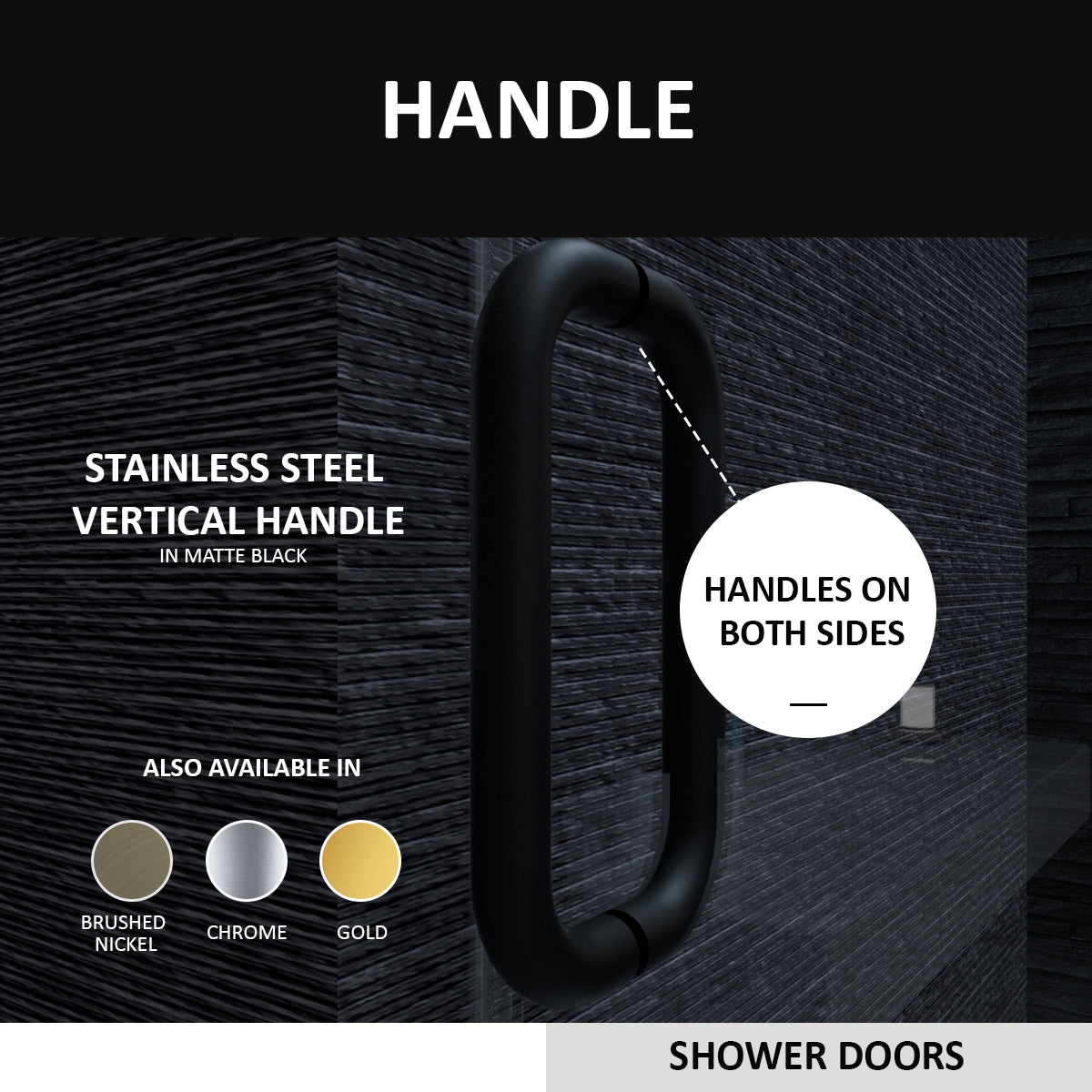 Frameless Sliding Shower Door 58 60 In. W X 76 In. H, Bathroom Sliding Door With 5 16" Clear Tempered Glass, Matte Black Finish, Designed For Smooth Door Closing Matte Black Stainless Steel