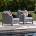 Antibes Armchair Grey Pe Rattan Iron Waterproof Fabric