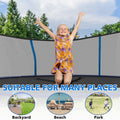 10Ft Outdoor Toddler Trampoline With Enclosure Safety Net Jumping Fun Trampoline, Heavy Duty Jump Pads, Spring Loaded For Children And Adults, Gifts For Boys Girls Blue Garden & Outdoor Iron