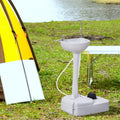 Kleankin Portable Camping Sink, Handwashing Station Basin With 4.5 Gallon Tank, Rolling Wheels & Soap Dispenser For Rv, Outdoor Events, Gatherings, Hdpe, White Antique White Plastic