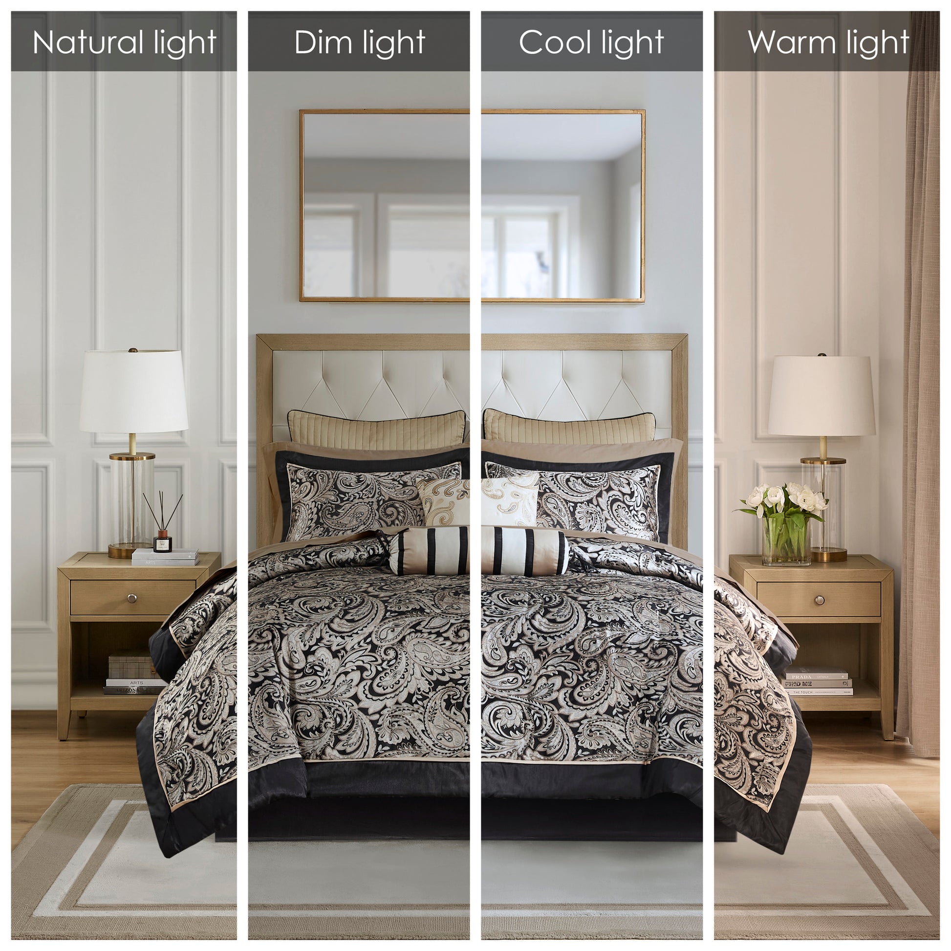 12 Piece Comforter Set With Cotton Bed Sheets Black Full Full Black Cotton