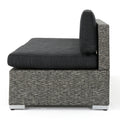 Puerta Left 3 Seater Sofa Black Gray Fabric