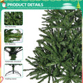 4.5 Ft Artificial Christmas Tree, Premium Hinged Spruce Tree With Metal Stand, 663 Tips Full Xmas Tree For Holiday Indoor Decor, Easy Assembly Green Pvc