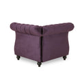 Corner Black Berry Velvet 1 Seat