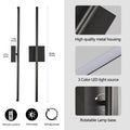 2 Pack Modern Led Wall Sconce, Minimalist Indoor Wall Light Fixtures, Black Matte Finish For Living Room, Bedroom, Hallway, Hotel, And Home Decor Black Iron