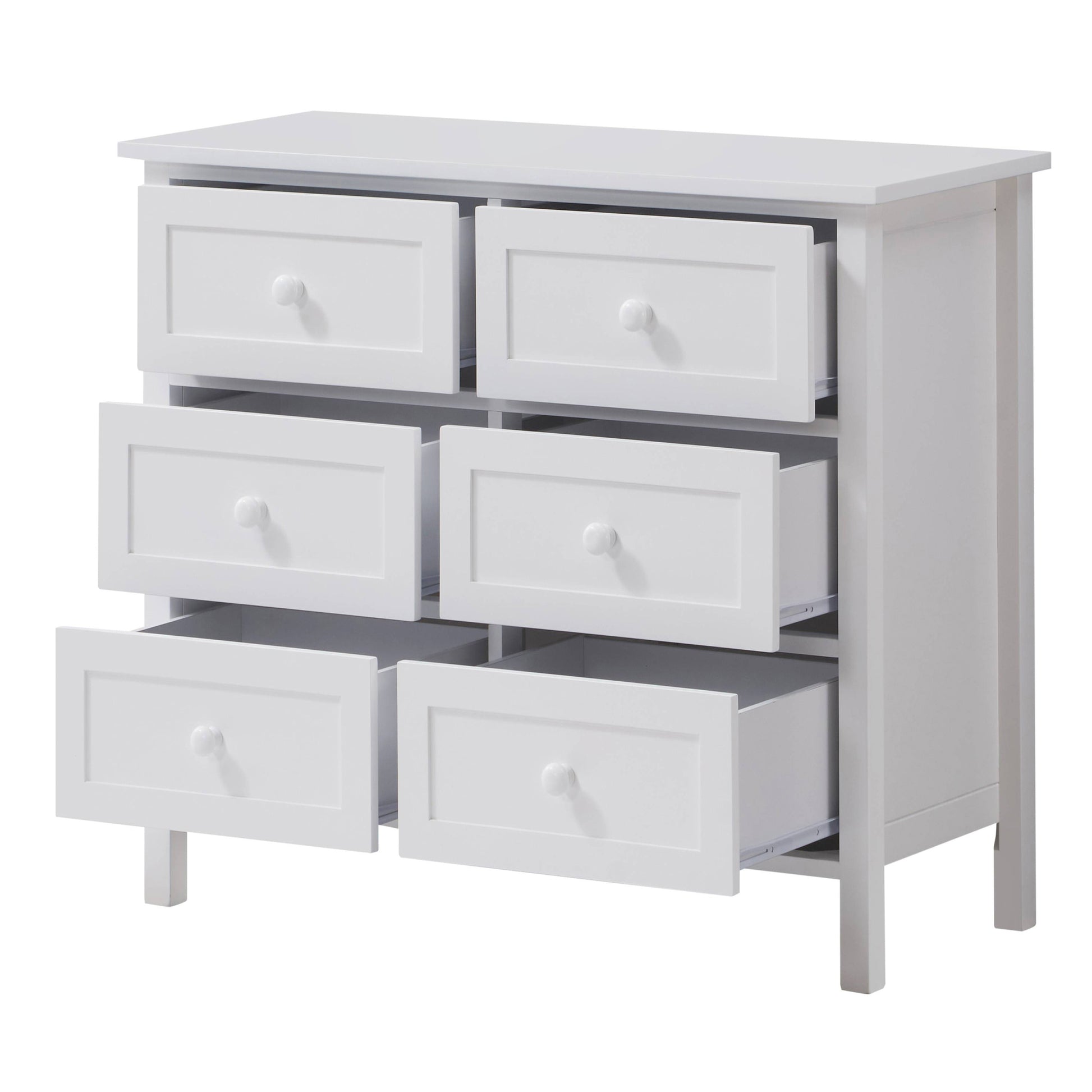 White 6 Drawer Dresser White Bedroom Wood