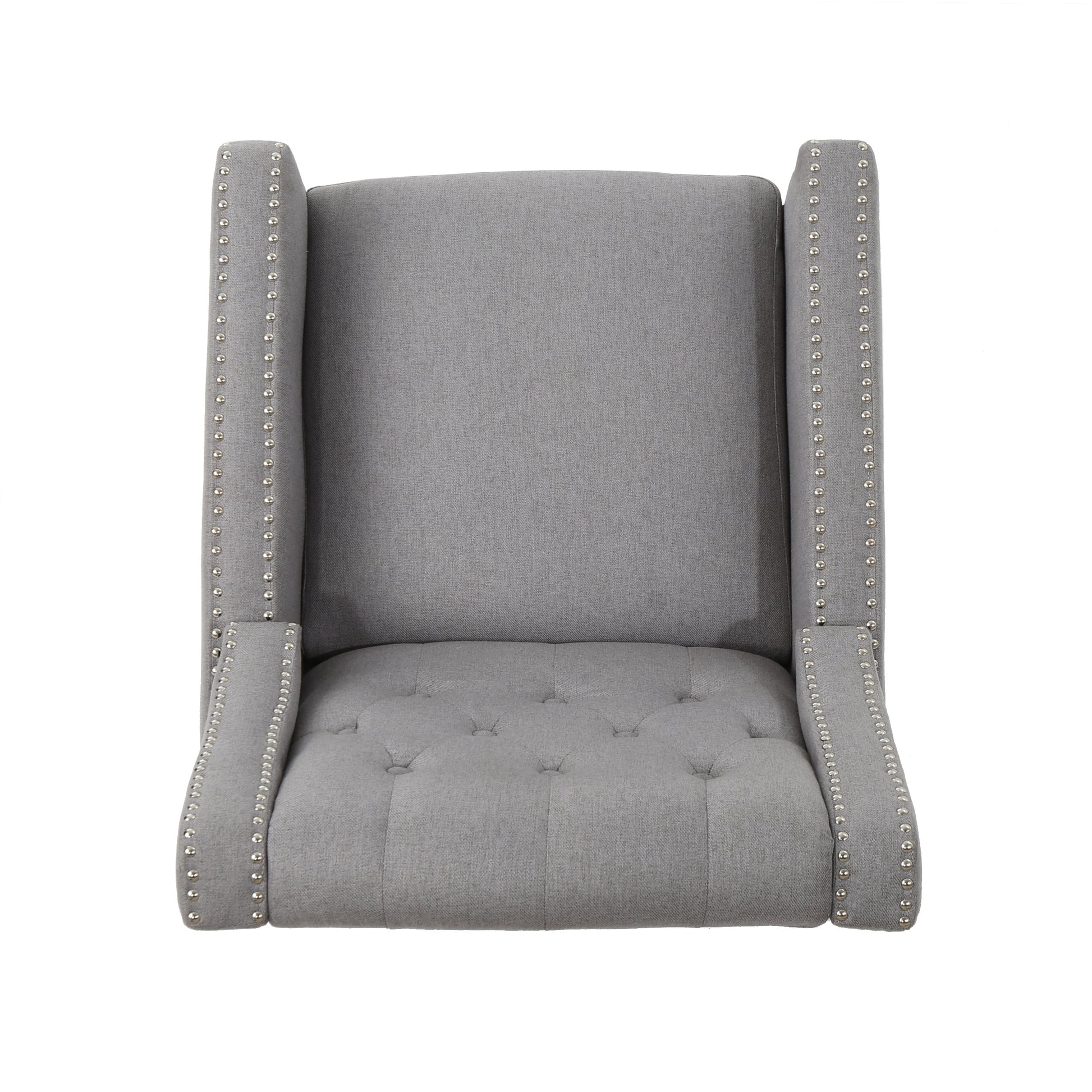 Classic Light Grey Fabric Push Back Chair Light Grey Fabric