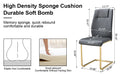 Table And Chair Set, The Table Is Equipped With A Marble Patterned Mdf Tabletop And Gold Table Legs.Dining Chairs,Gold Legged Upholstered Chairs Made Of Artificial Leather. Grey Gold Seats 6 Mdf