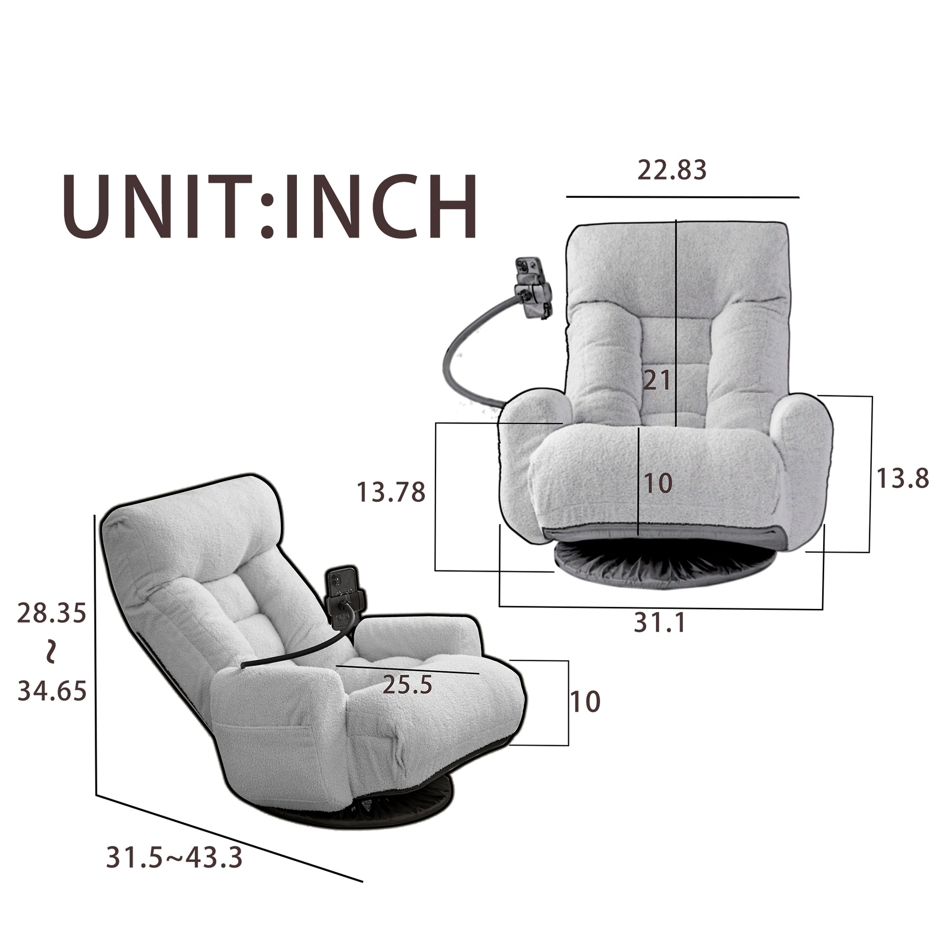 Adjustable Head And Waist, Game Chair, Lounge Chair In The Living Room, 360 Degree Rotatable Sofa Chair,Rotatable Seat Leisure Chair Deck Chair Green Metal Soft Cotton Metal