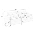 79.3Nch Corduroy Sofa With 4 Matching Toss Pillows Sleek Design Spacious And Comfortable 3 Seater Couch For Modern Living Room,White White Corduroy 3 Seat