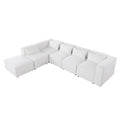 Modular Sofa Beigechenille Fabric, Simple And Grand, The Seat And Back Is Very Soft. This Is Also A Knock Down Sofa Beige Chenille 6 Seat