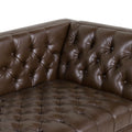 Chaise Lounge Dark Brown Pu Leather