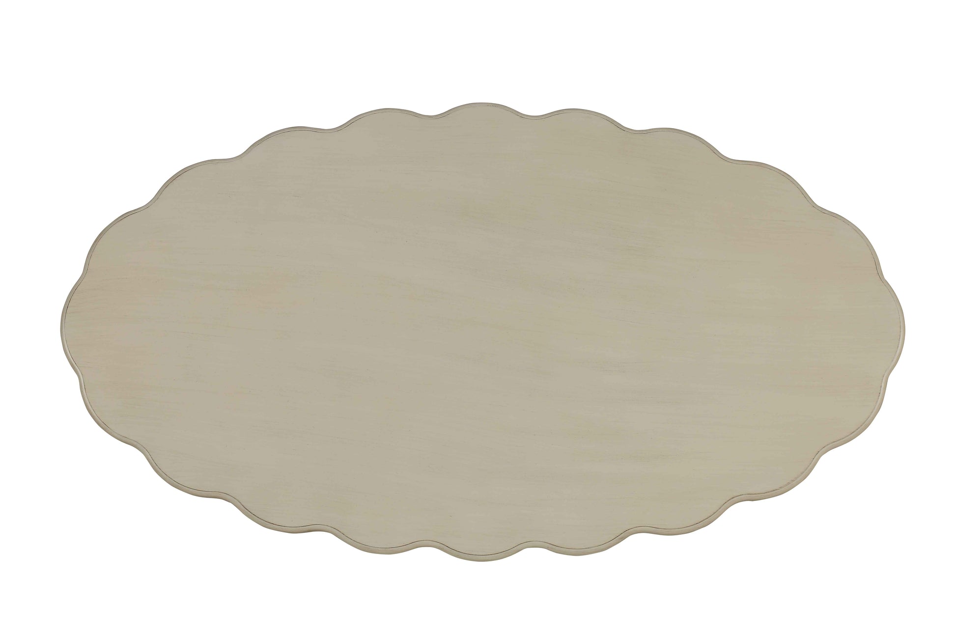 Fordon French Antique White Finish Coffee Table Ivory Synthetic Wood