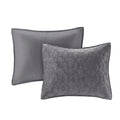 3 Piece Velvet Quilt Set Grey Full Queen Full Grey Cotton