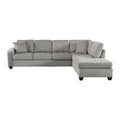 2 Piece Reversible Sectional With Chaise Tufted Detail Taupe Microfiber Upholstered Modern Living Room Furniture Taupe Microfiber Primary Living Space L Shaped Plywood,Solid Wood 5 Seat