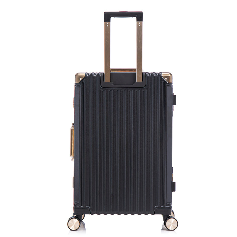 Luggage Sets Expandable Aluminum 20 24 28 Inch Three Model Set, Stylish Suitcase With Aluminum Frame Password Lock, Suitable For Travel Suitcases And Suitcases Dark Coffee Casual Aluminum