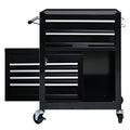 High Capacity Rolling Tool Chest With Wheels And Drawers, 6 Drawer Tool Storage Cabinet Black Black Steel