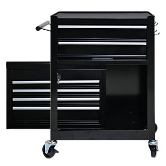 High Capacity Rolling Tool Chest With Wheels And Drawers, 6 Drawer Tool Storage Cabinet Black Black Steel