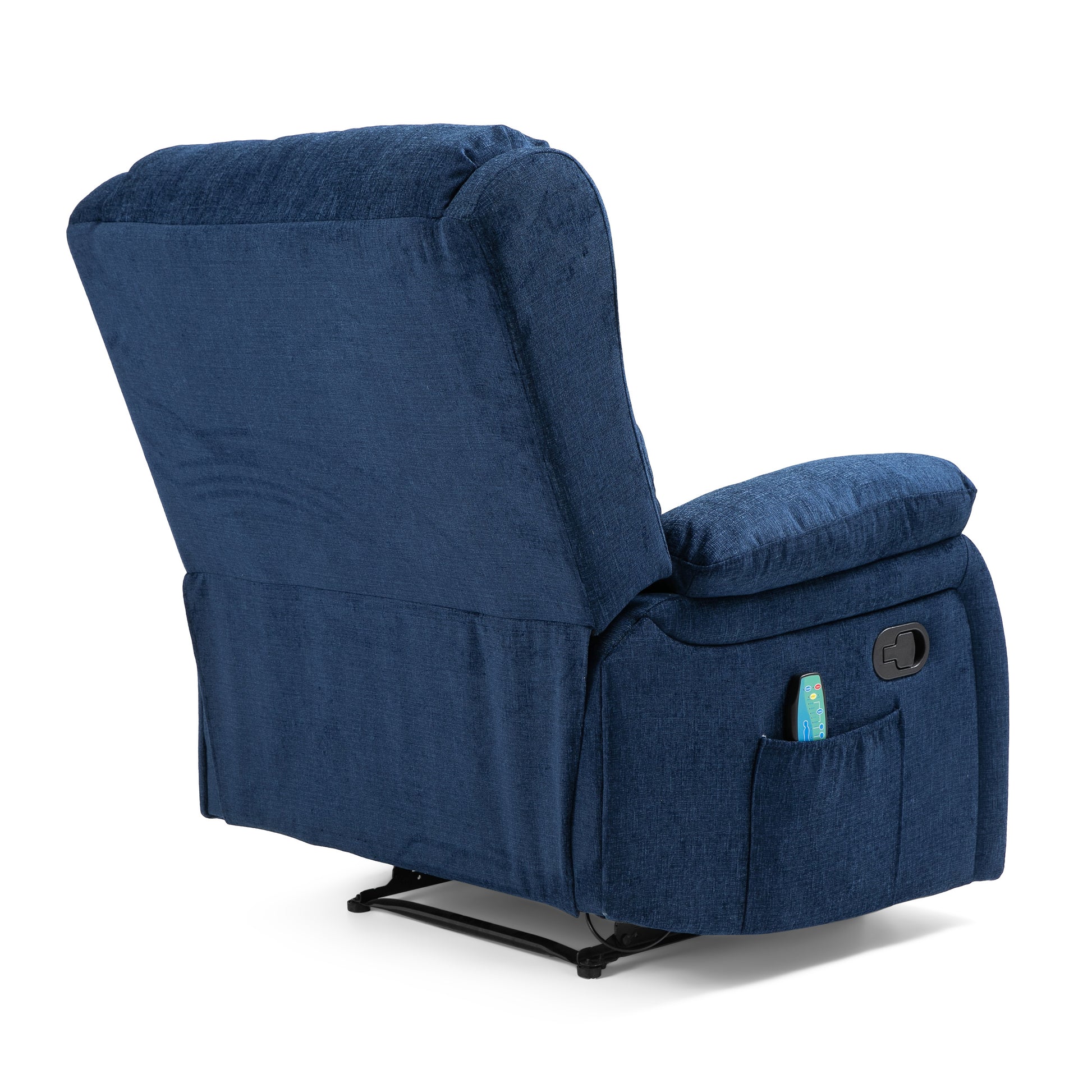 Massage Recliner Navy Blue Fabric