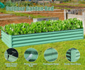 8X4X1 Ft Galvanized Raised Garden Bed, Outdoor Planter Garden Boxes Large Metal Planter Box For Gardening Vegetables Fruits Flowers,Green Green Garden & Outdoor Steel