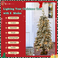 Pre Lit Christmas Artificial Tree 4 Piece Set, Garland, Wreath And Set Of 2 Entrance Trees, X Mas With Led Lights, Pvc Festival Celebration Set, Green Green Pvc